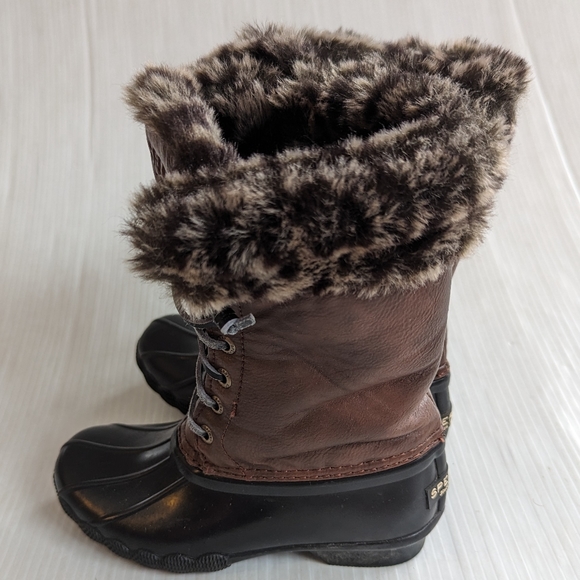 SPERRY Girls Fashion Saltwater Tall Leather Lace-up Winter Boots size 12 - Picture 5 of 10